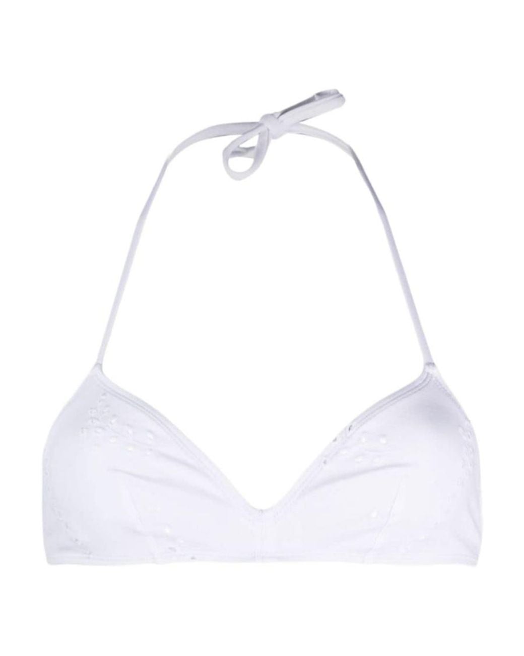 Chloé White Neck-Hanging Swimsuit Top