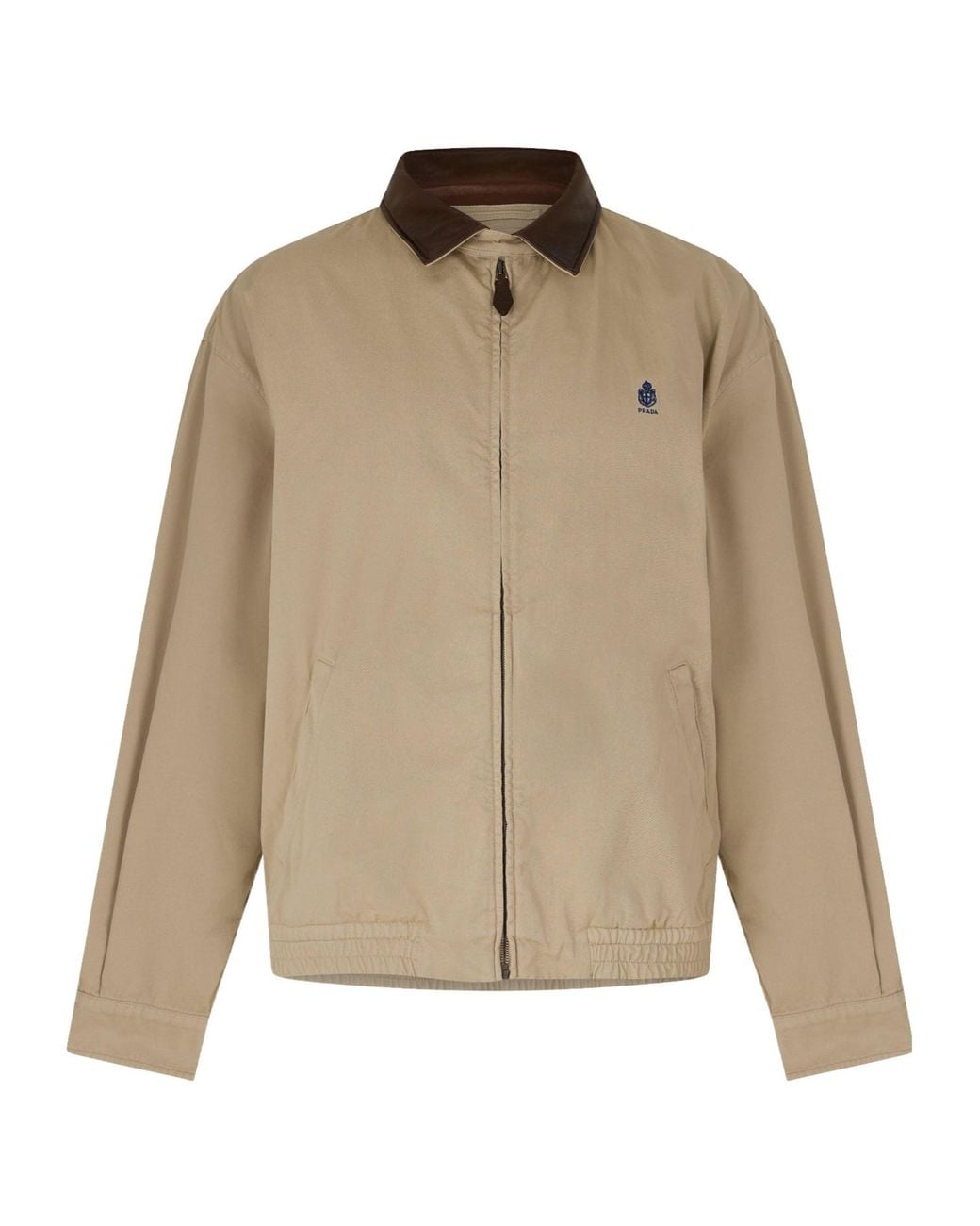 Prada Natural Zip-Up Bomber Jacket for men