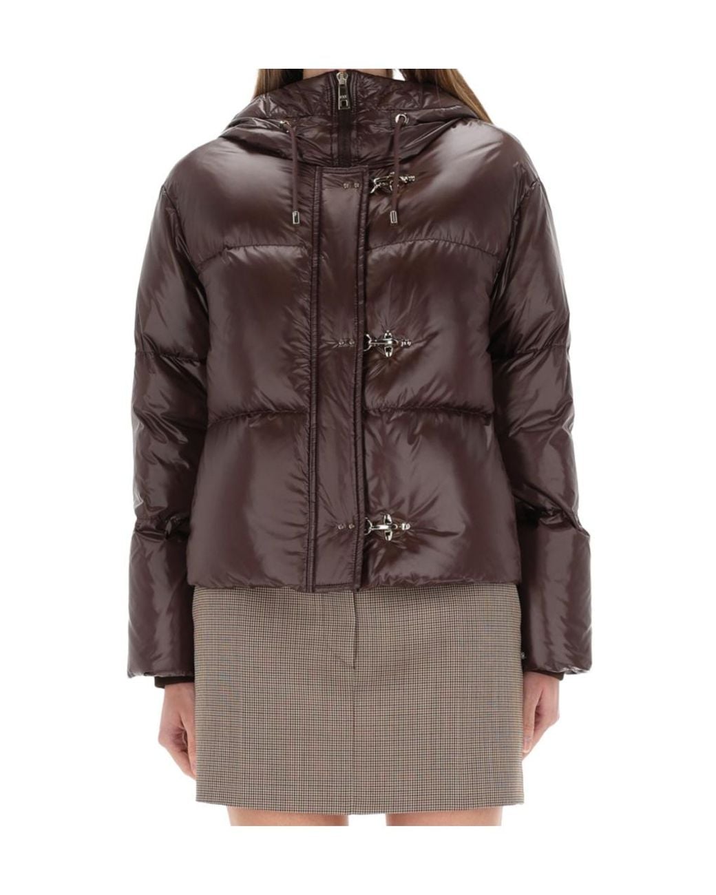 Fay Brown Hooded Down Jacket