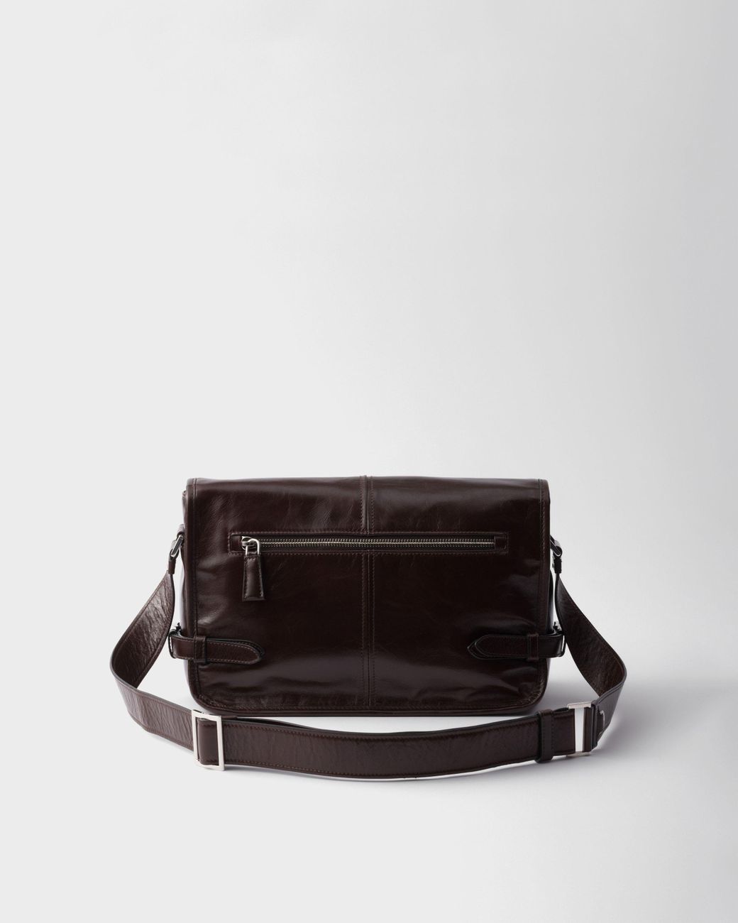 Prada Brown Triangle-Logo Crossbody Bag for men