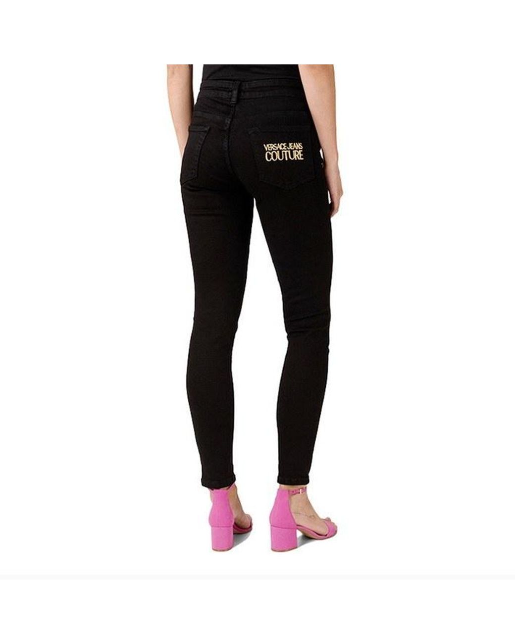 Versace Jeans Black Logo Denim Pants