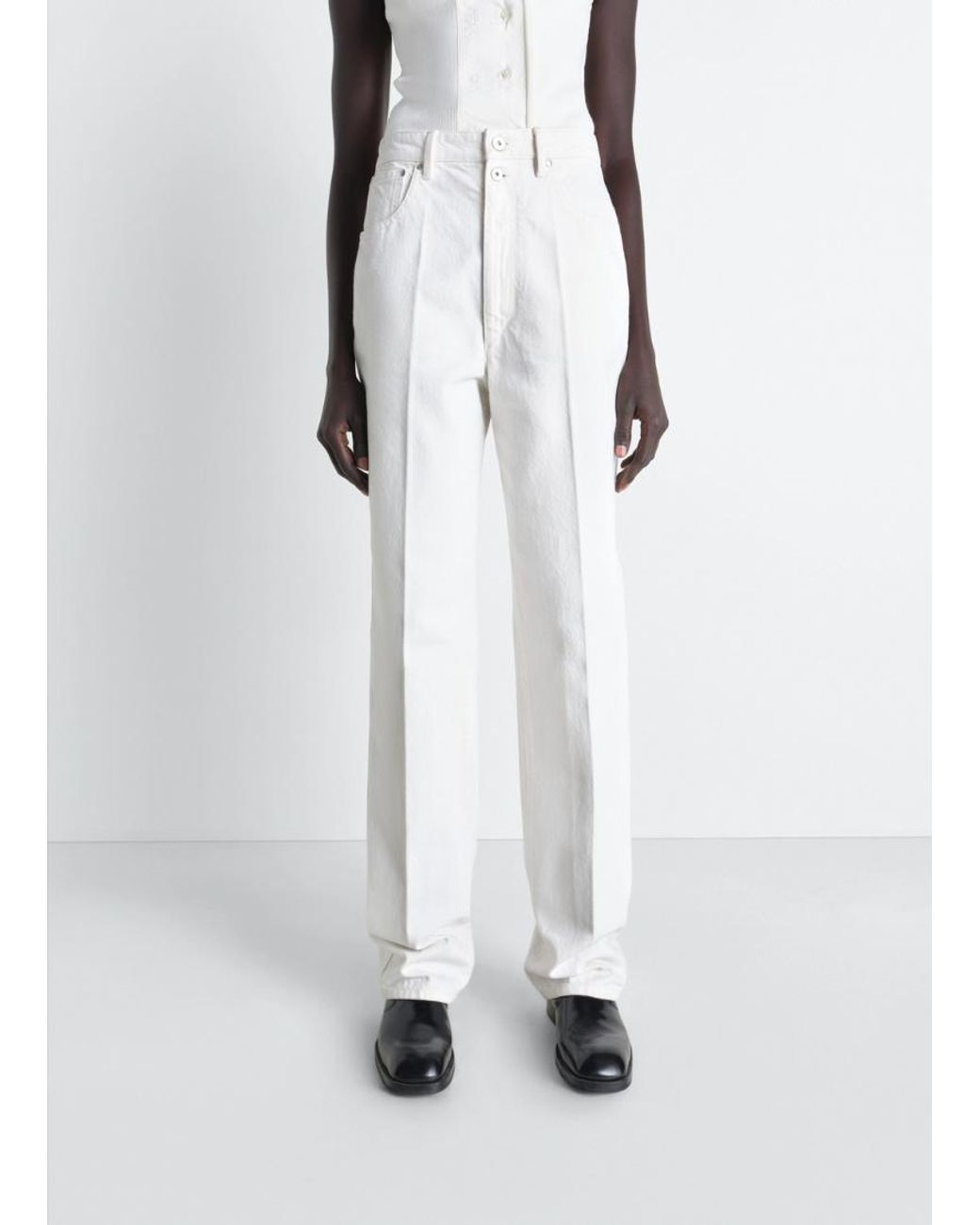 Lemaire White Straight Leg Jeans