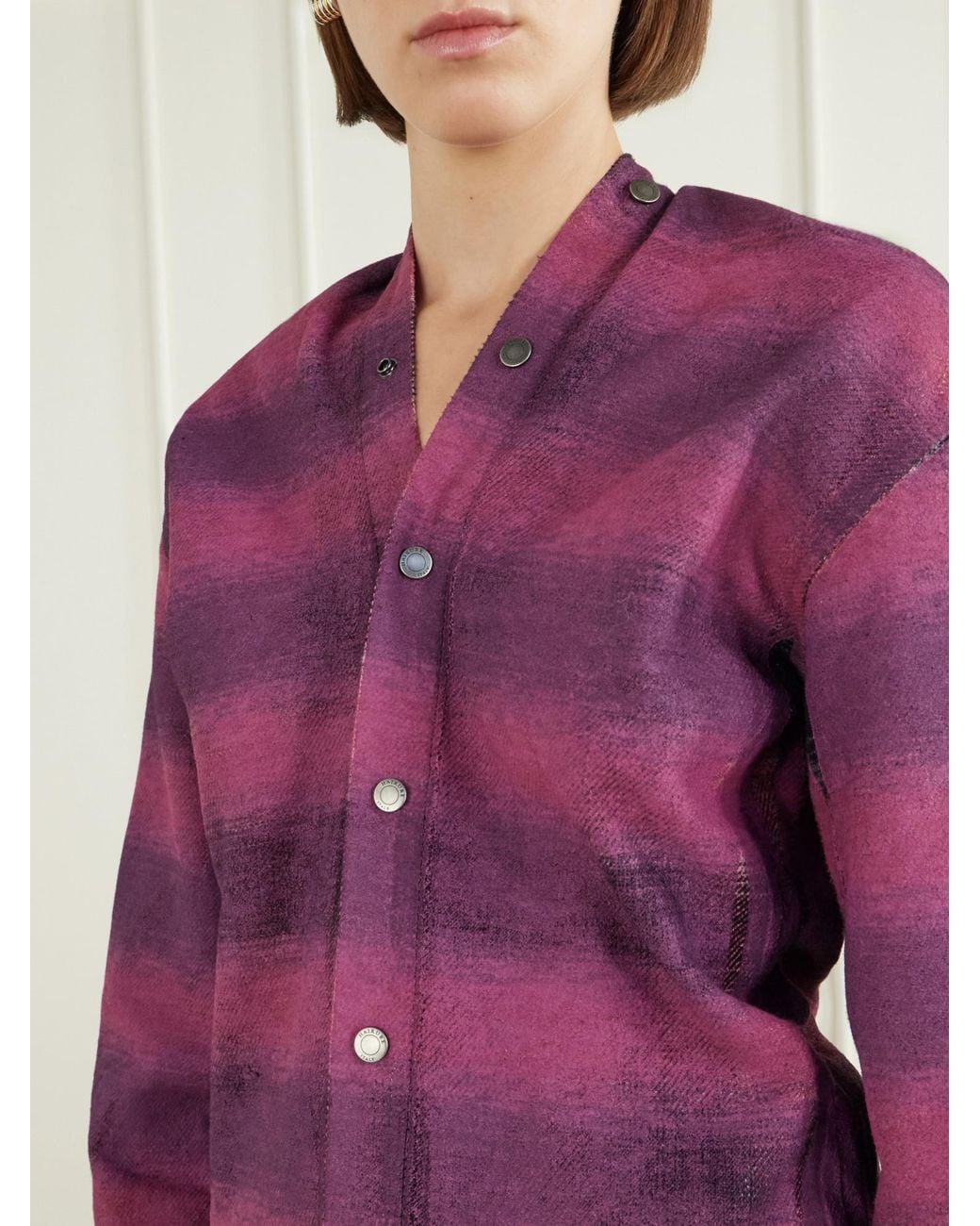 Haikure Purple Checked Cotton Shirt