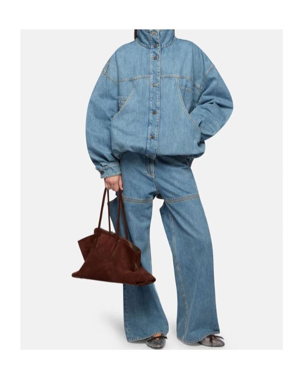 The Attico Blue The Denim Bomber Jacket