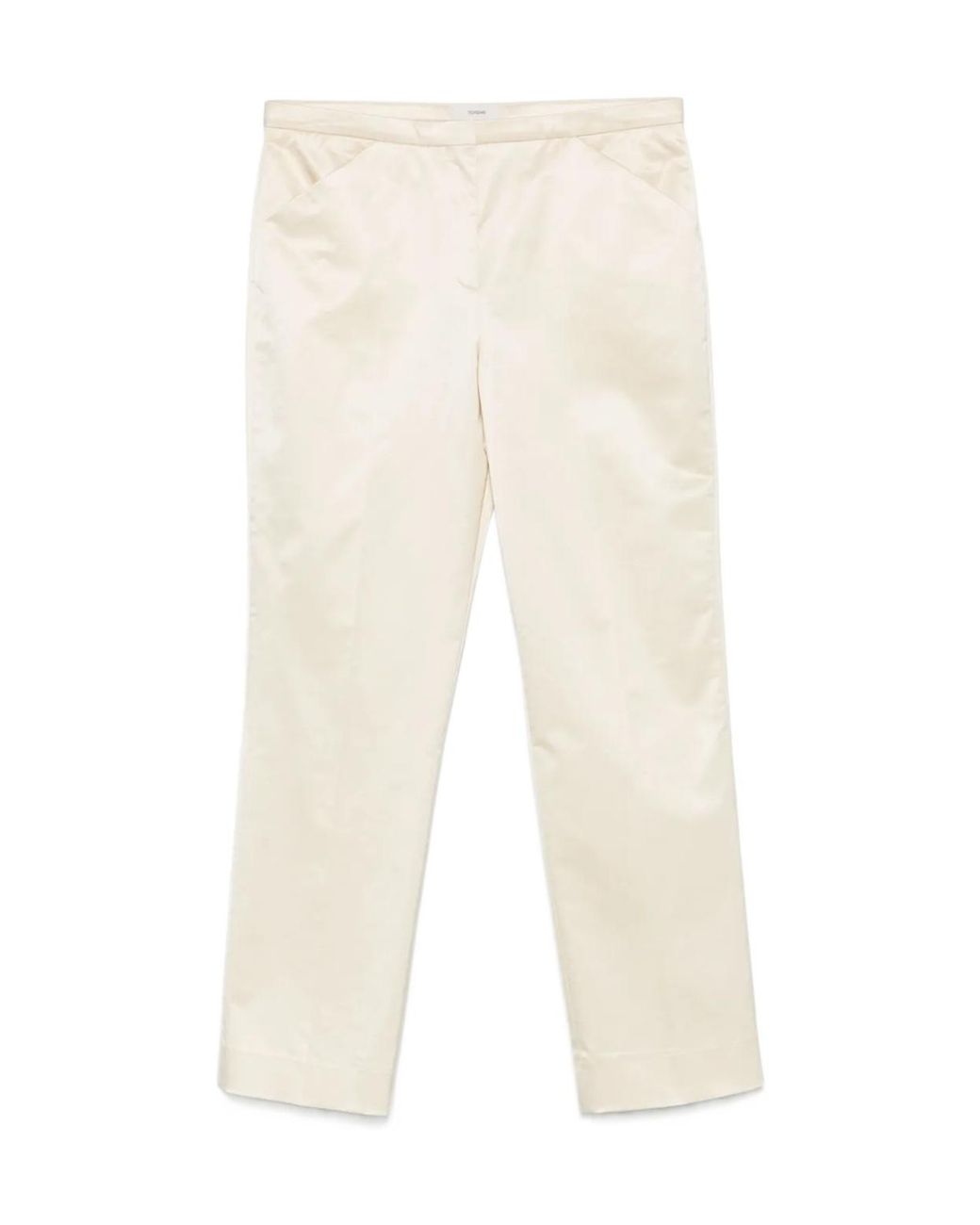 Totême White Totême Pressed Crease Cropped Trousers