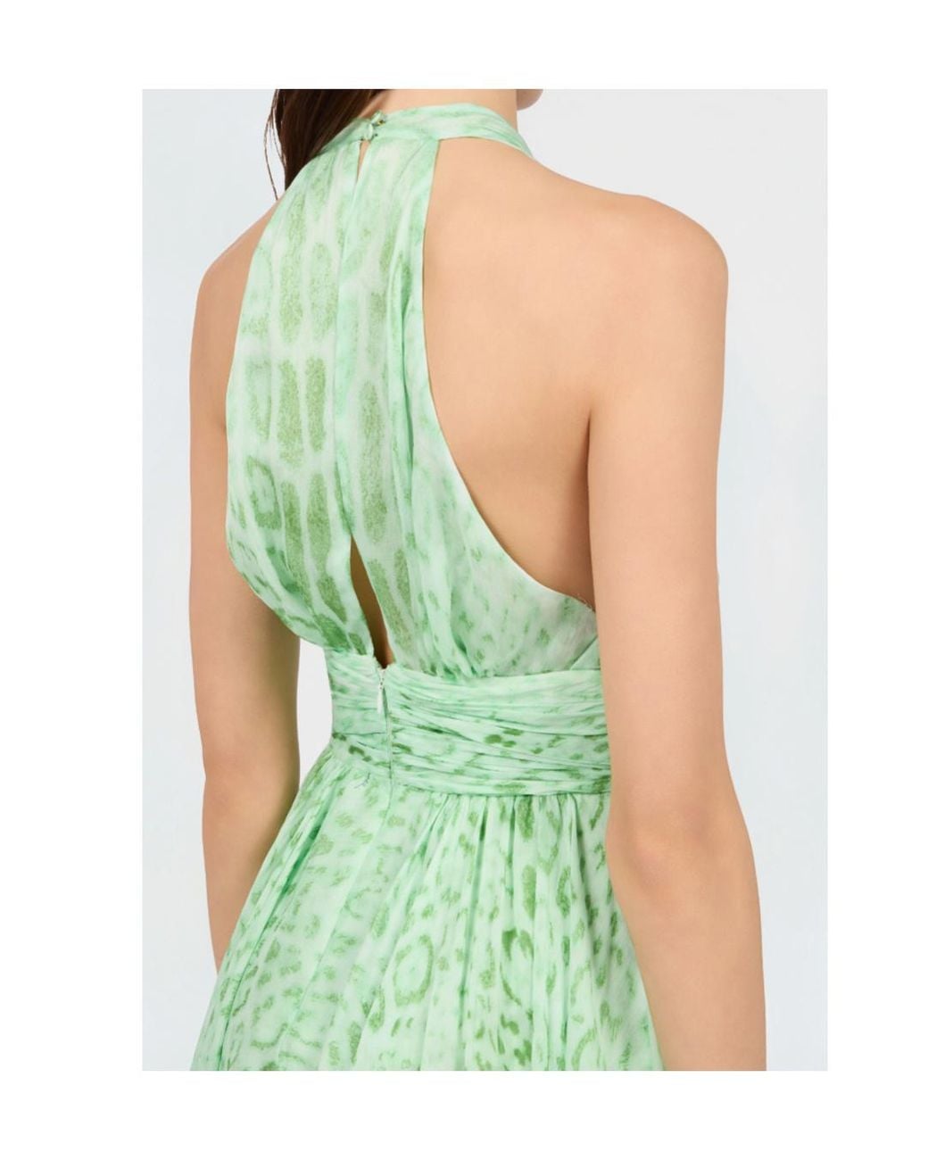 Roberto Cavalli Green Jaguar Print Mini Dress