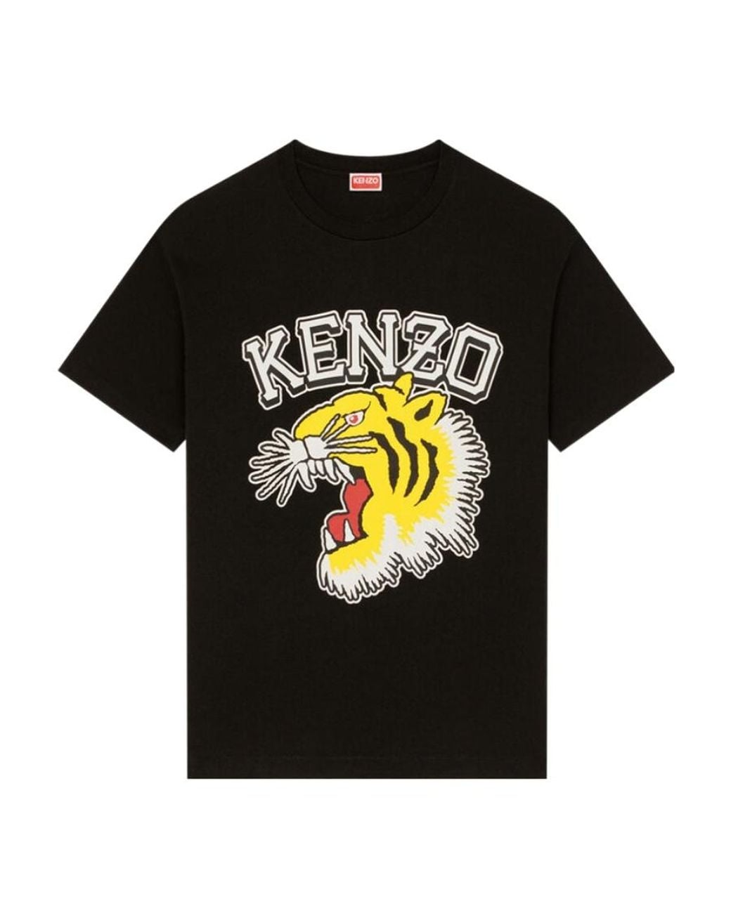 KENZO Black 'Varsity Jungle' Tiger Oversize T-Shirt for men