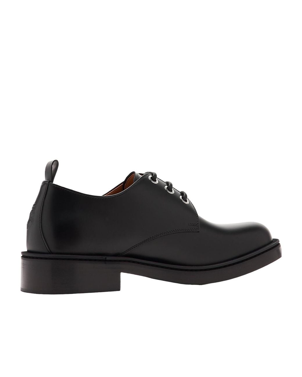 McQueen Black Round-Toe Lace-Up Derby Shoes for men
