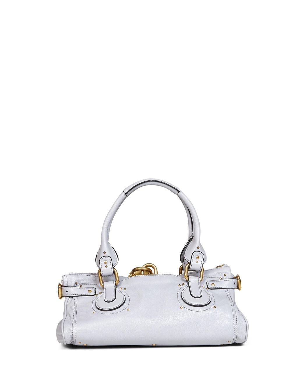 Chloé White Chloé Paddington Padlock Shoulder Bag