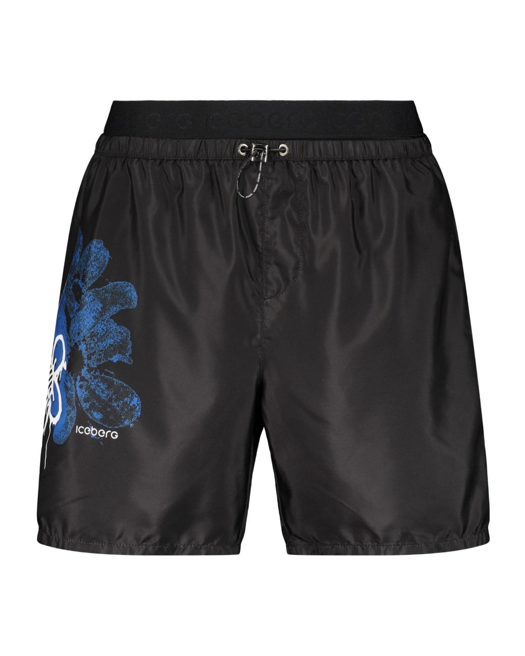 Iceberg Gray Graphic Print Swim Shorts for men