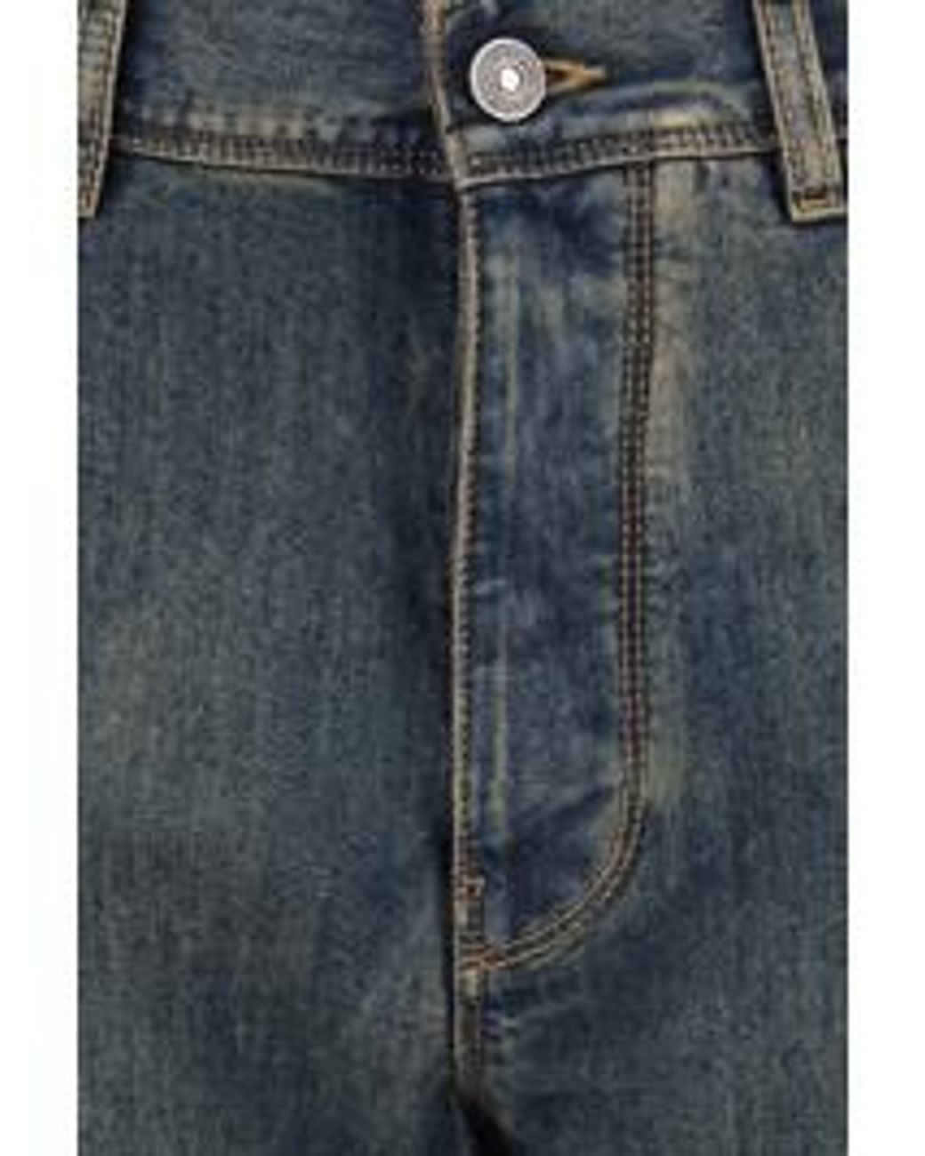 Fendi Blue Straight-Leg Long Jeans