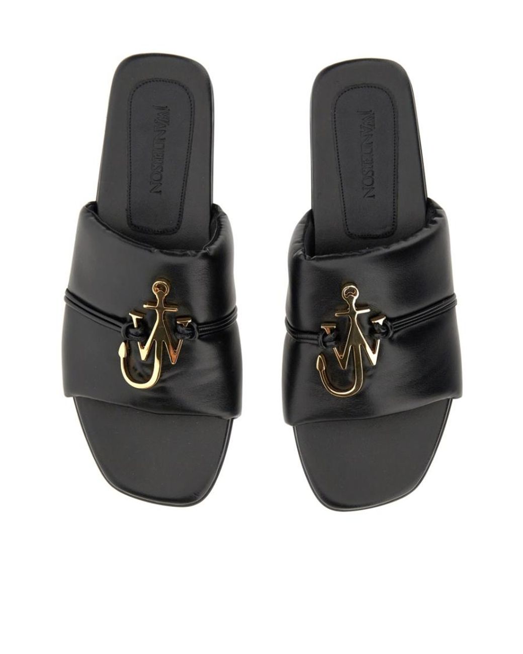 J.W. Anderson Black Jw Anderson Jw Anchor Plaque Slip-On Sandals