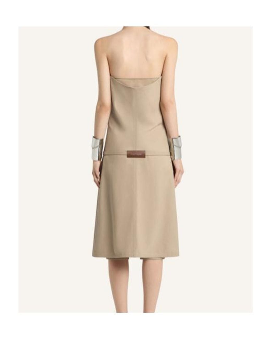 Courreges Natural Courrèges Belted Bustier Jumpsuit