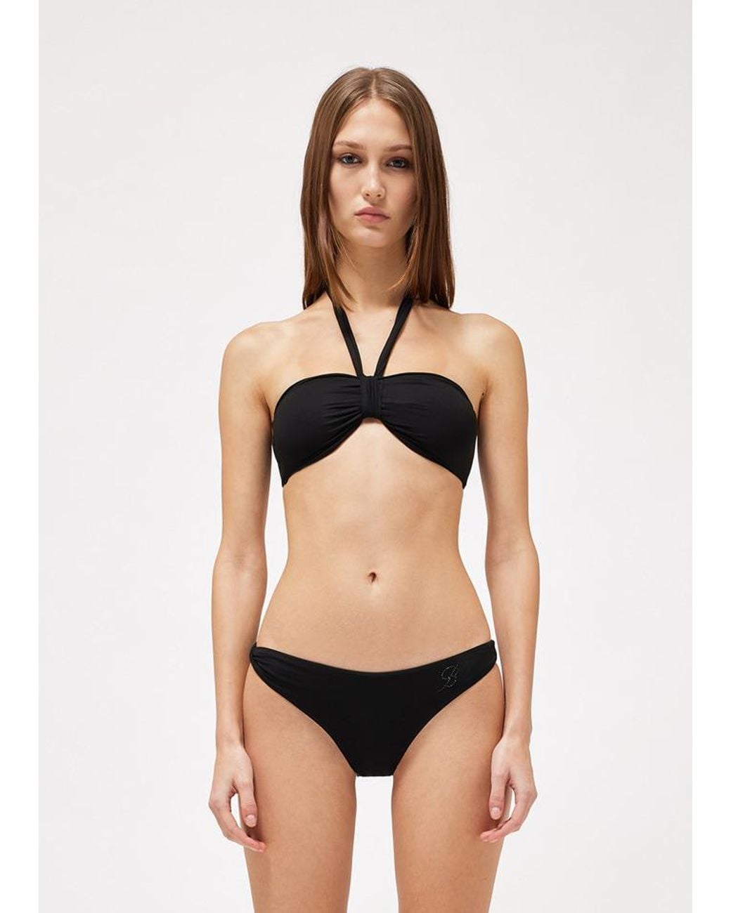 Blumarine White Halterneck Logo-Embellished Bikini