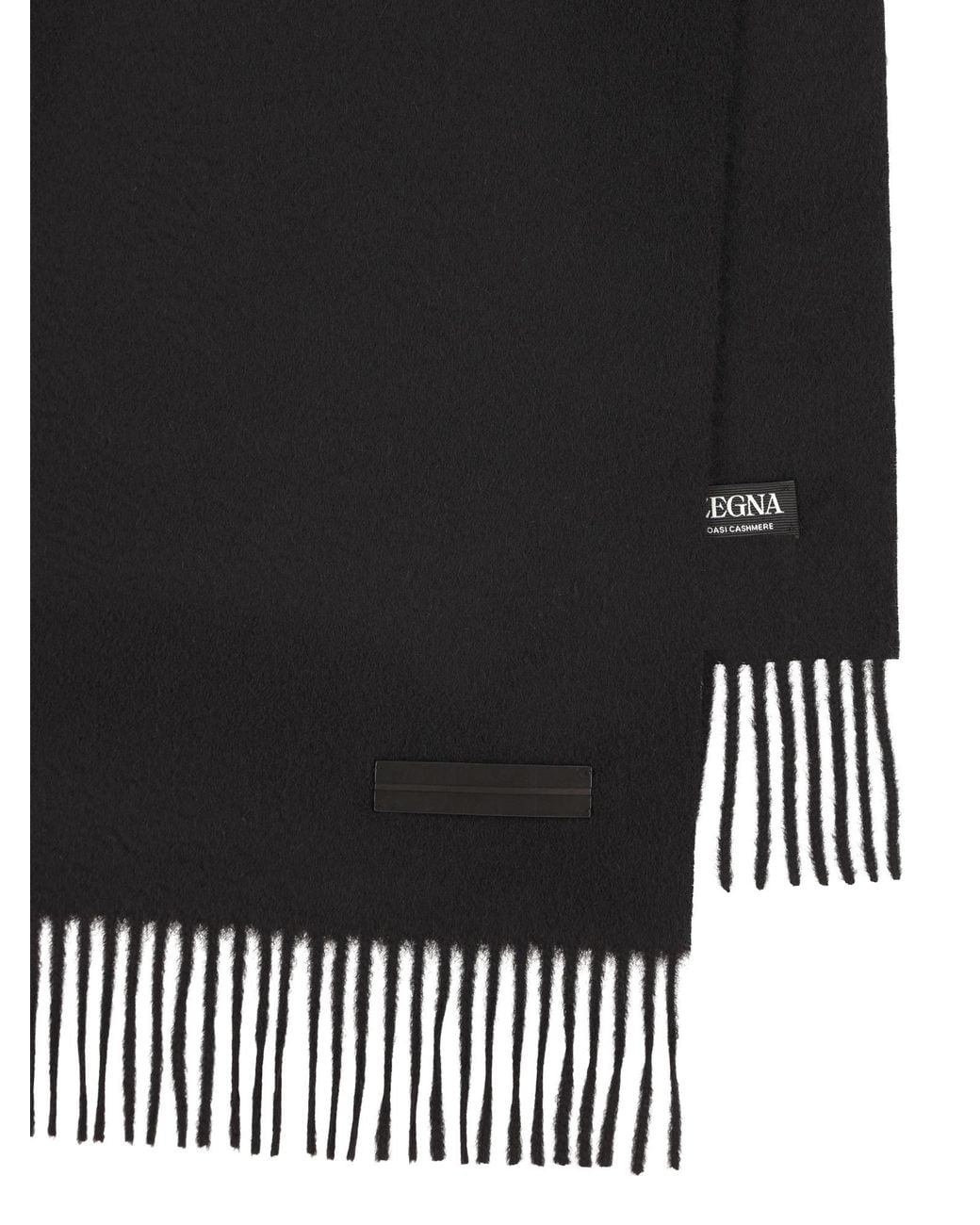 Zegna Black Tasseled Scarf for men