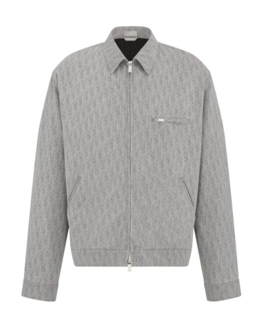 Dior Gray Homme Oblique Zipped Blouson Jacket for men