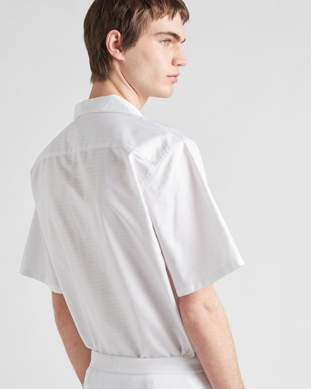 Prada White Logo Detailed Short-Sleeved Shirt for men