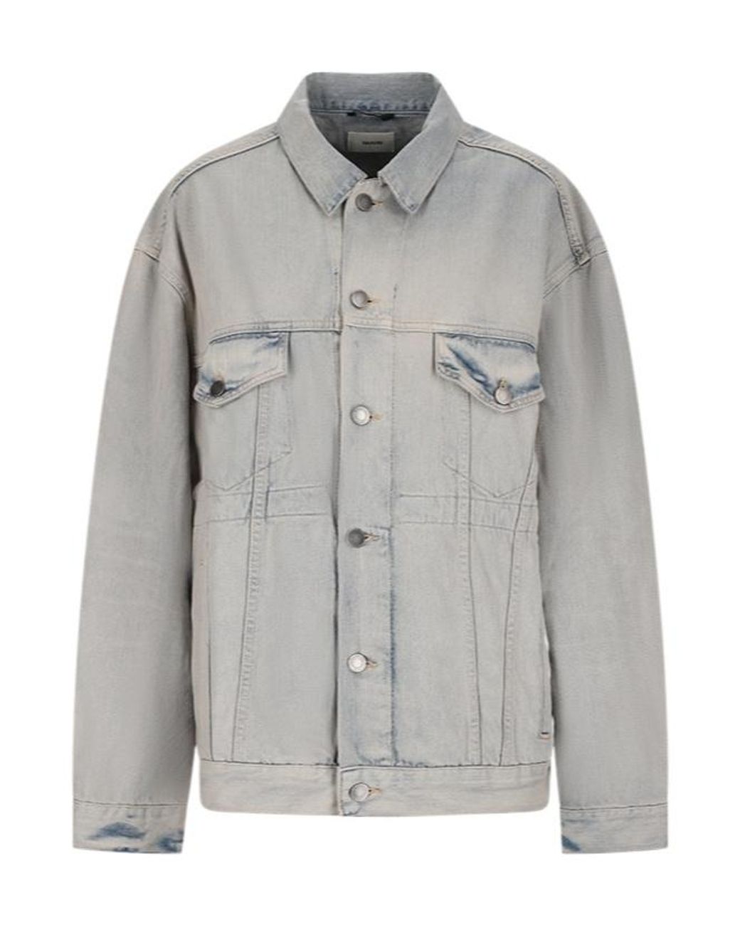Haikure Gray Long-Sleeved Denim Jacket