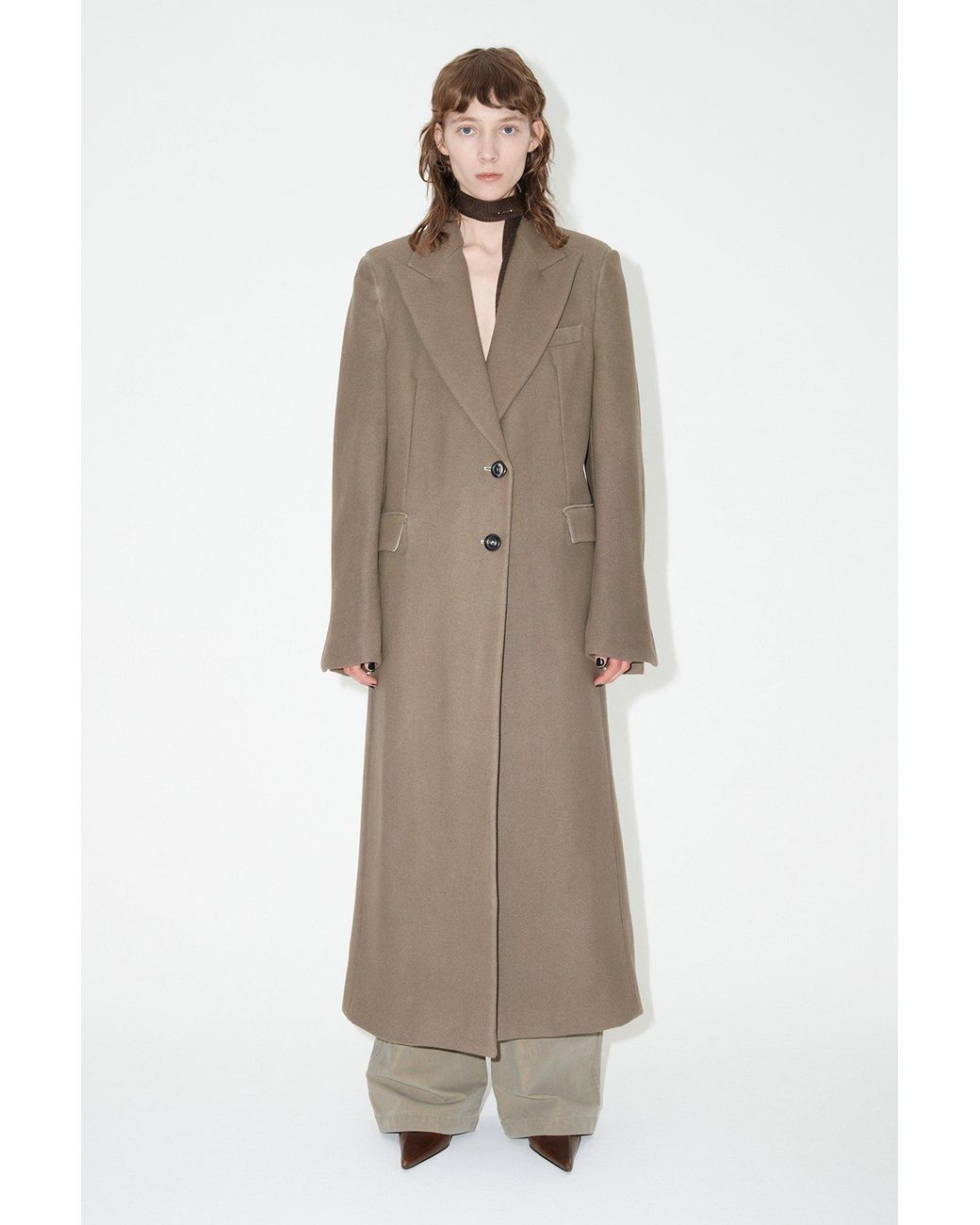 Our Legacy Natural Single-Breasted Wool Coat