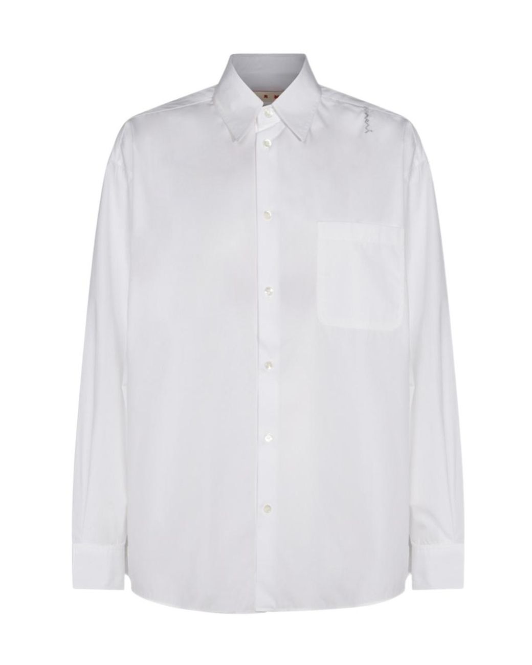 Marni White Collared Long-Sleeved Button-Up Shirt