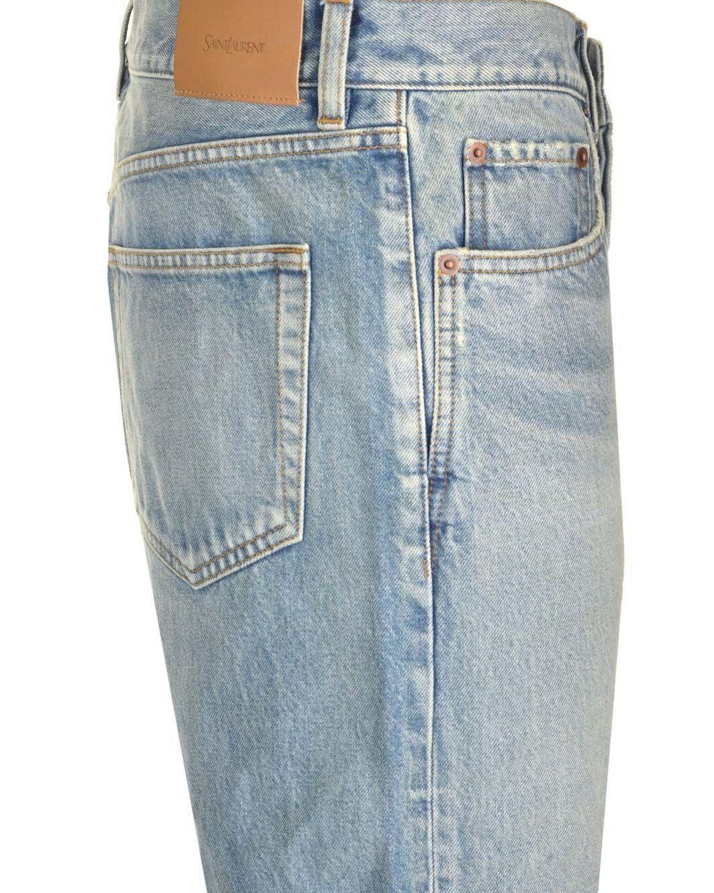 Saint Laurent Blue Loose-Fit Mid-Rise Jeans for men