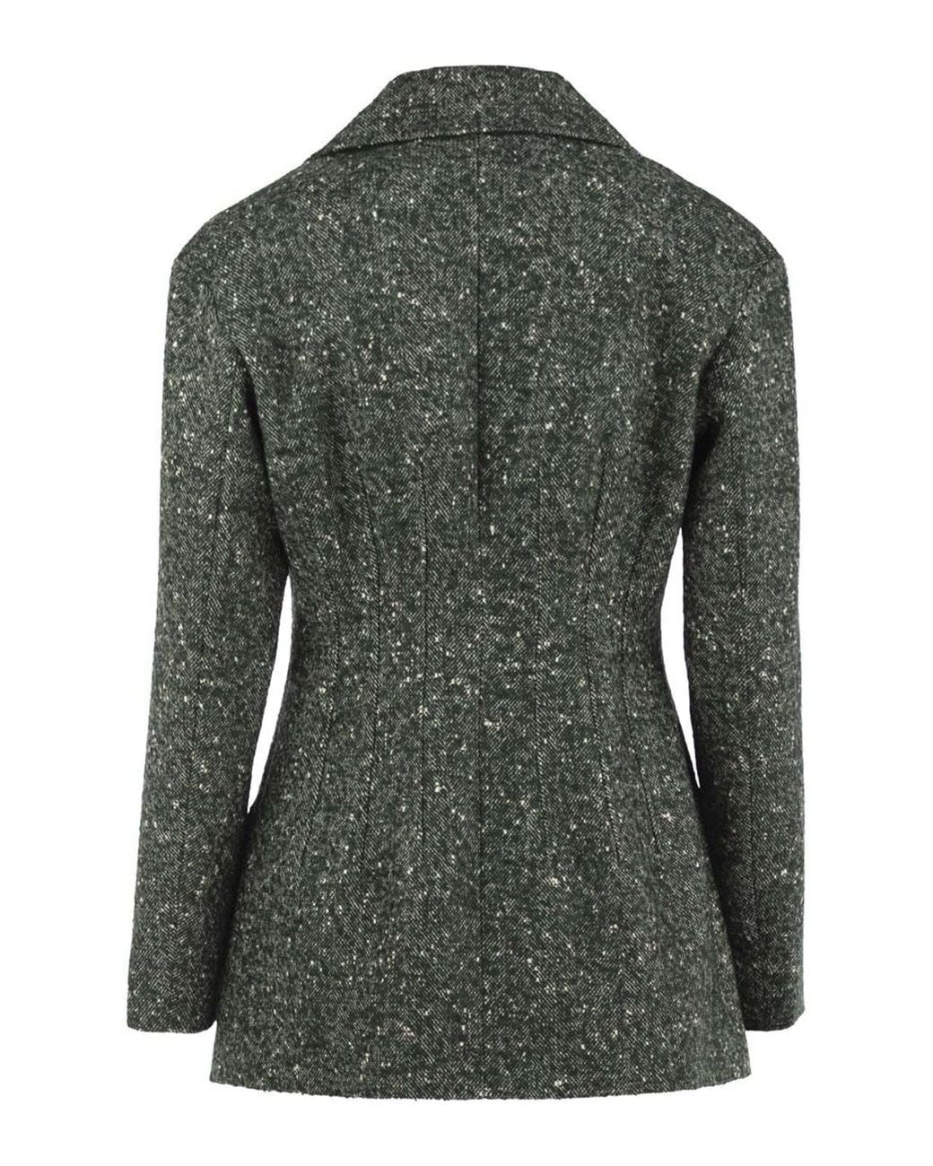 Max Mara Black Studio Mstcivada Double-Breasted Tweed Jacket