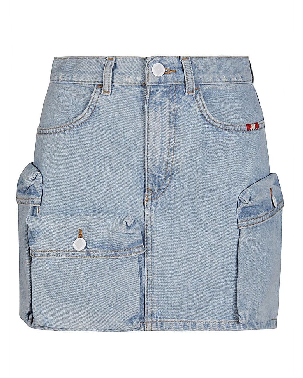 AMISH Blue Belt-Loop Denim Shorts
