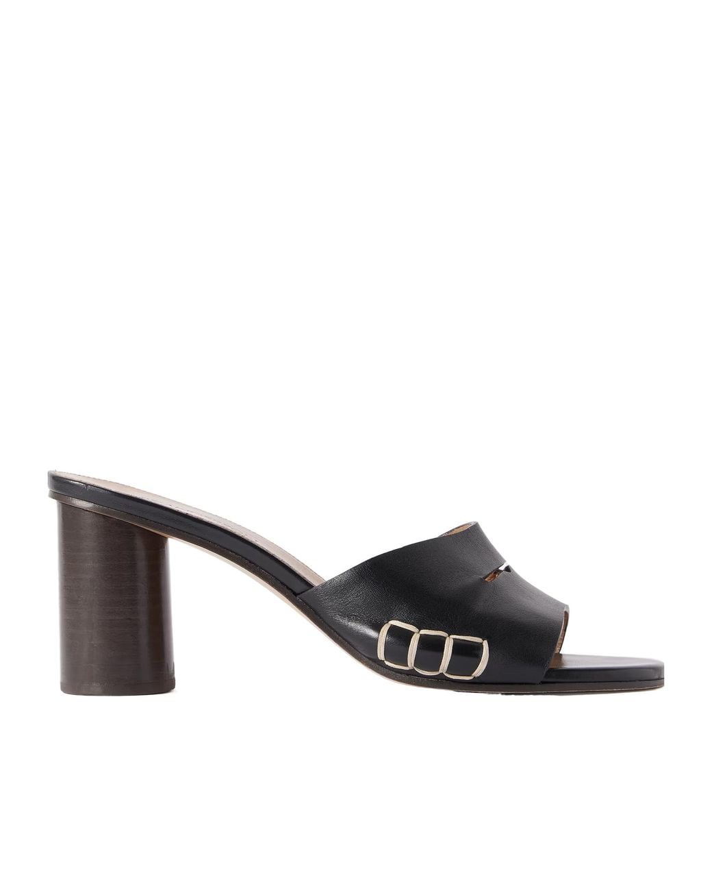 J.W. Anderson Black Loafer Whipstitched Leather Mules