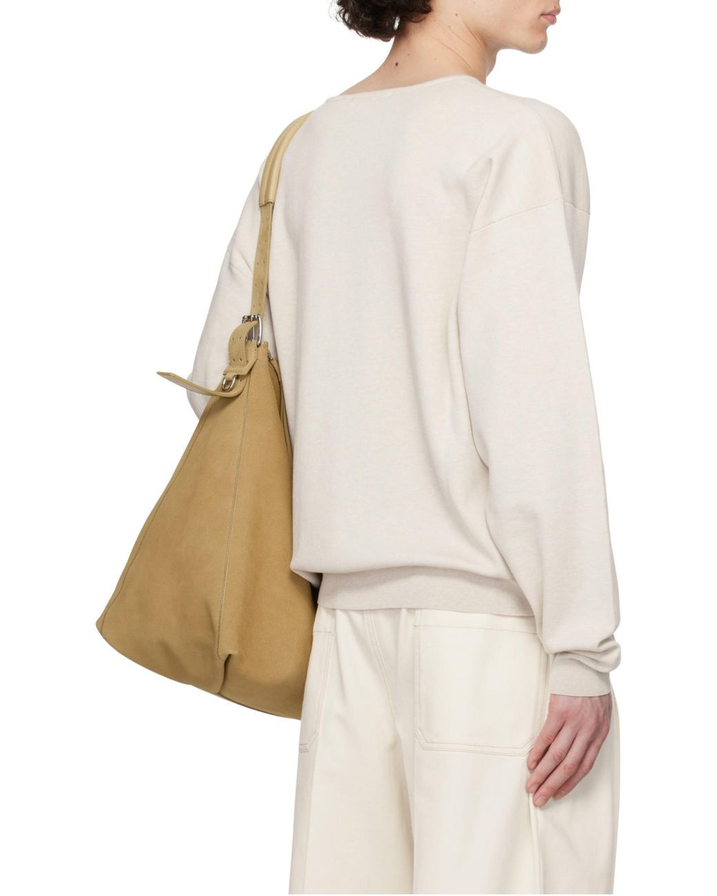 Lemaire White Long Sleeved Crewneck Jumper for men