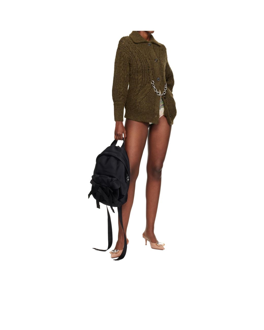 Simone Rocha Black Utility Bow Backpack