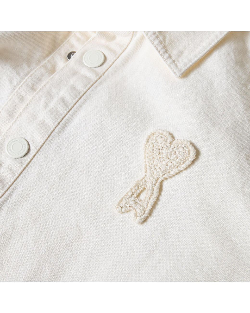AMI White Knitted Long-Sleeve Shirt