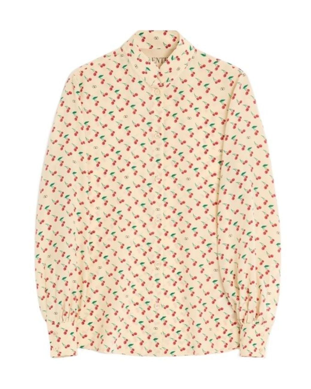 Valentino Natural Cherryfic Printed Long-Sleeved Shirt