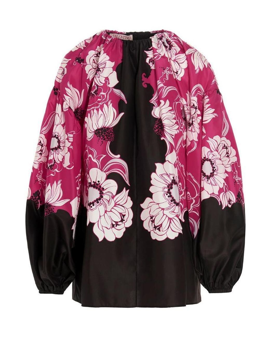 Valentino Pink Multicolored Floral Print Blouse