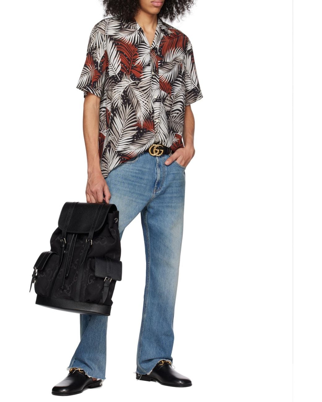 Gucci Black Jumbo Gg Backpack for men