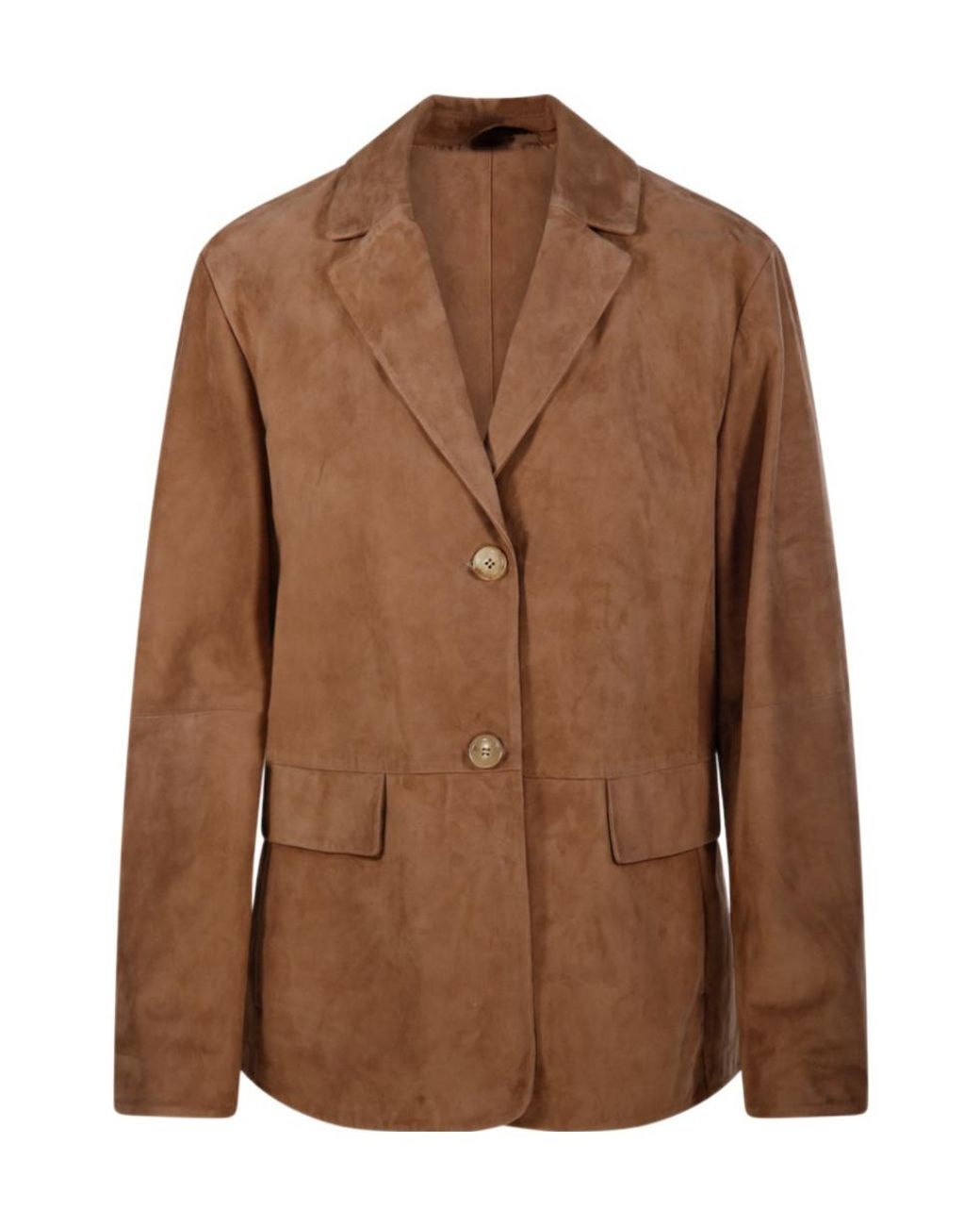 Max Mara Brown 'S Single-Breasted Long-Sleeved Jacket