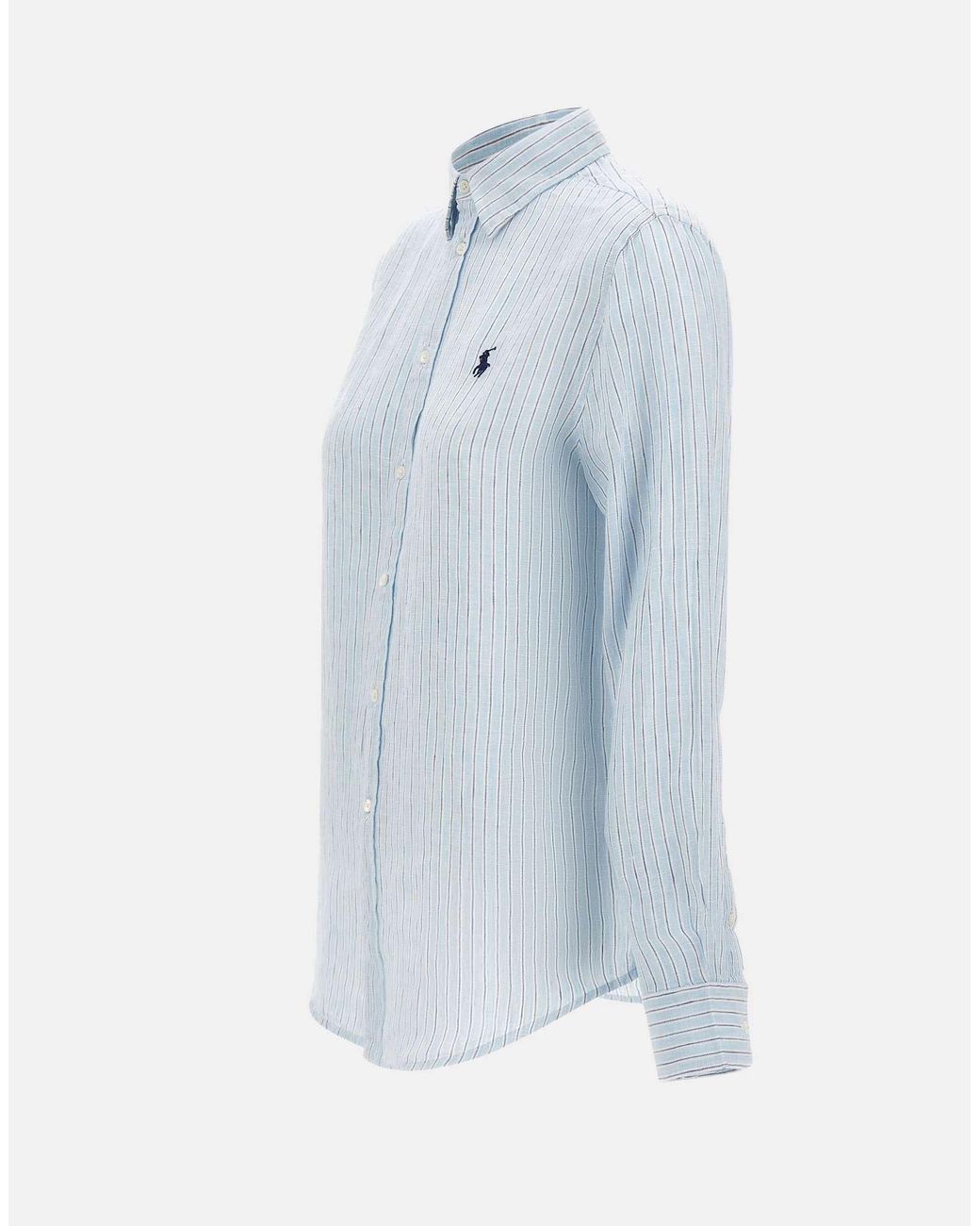 Ralph Lauren Blue Polo Striped Button-Up Shirt