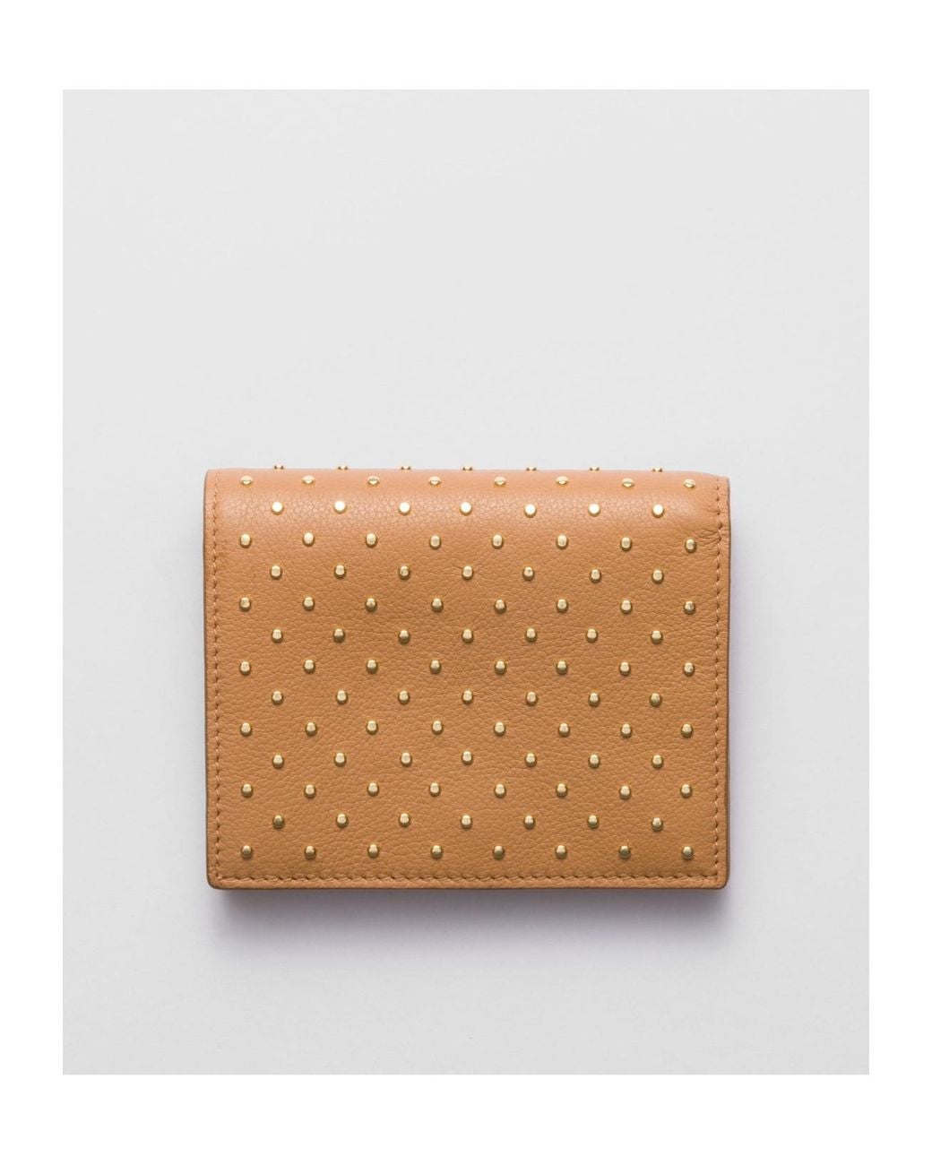 Prada Natural Embellished Bi-Fold Wallet