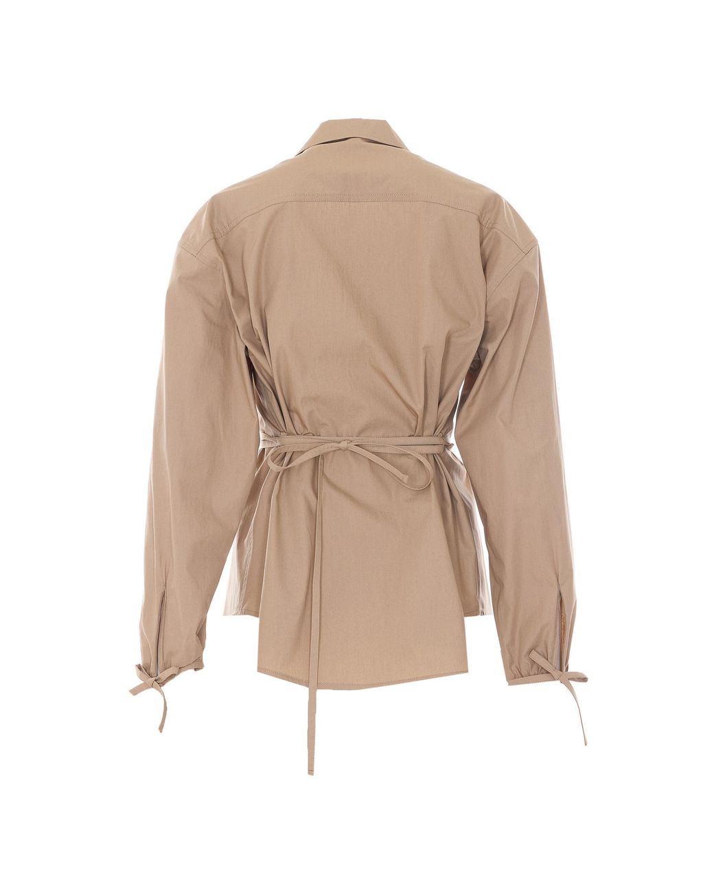 Moncler Natural Logo Patch Zipped Shirt Jacket
