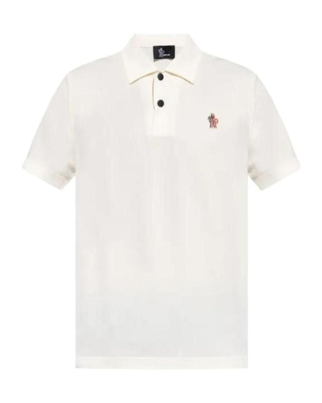 Moncler White Day-Namic Label Polo Shirt for men