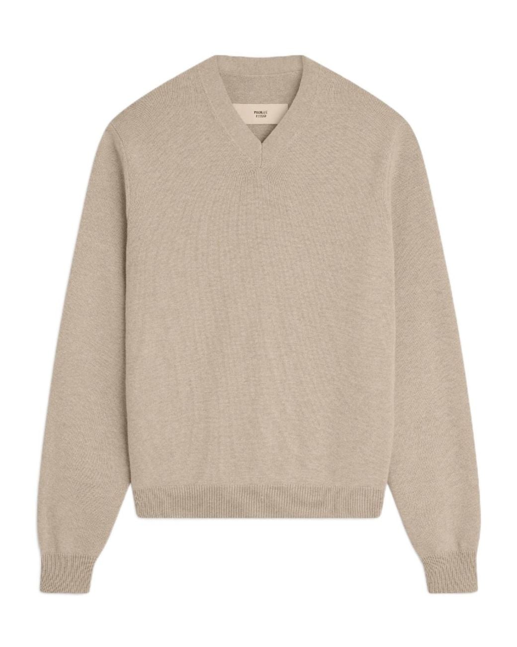 Phoebe Philo Natural V-Neck Wool Sweater
