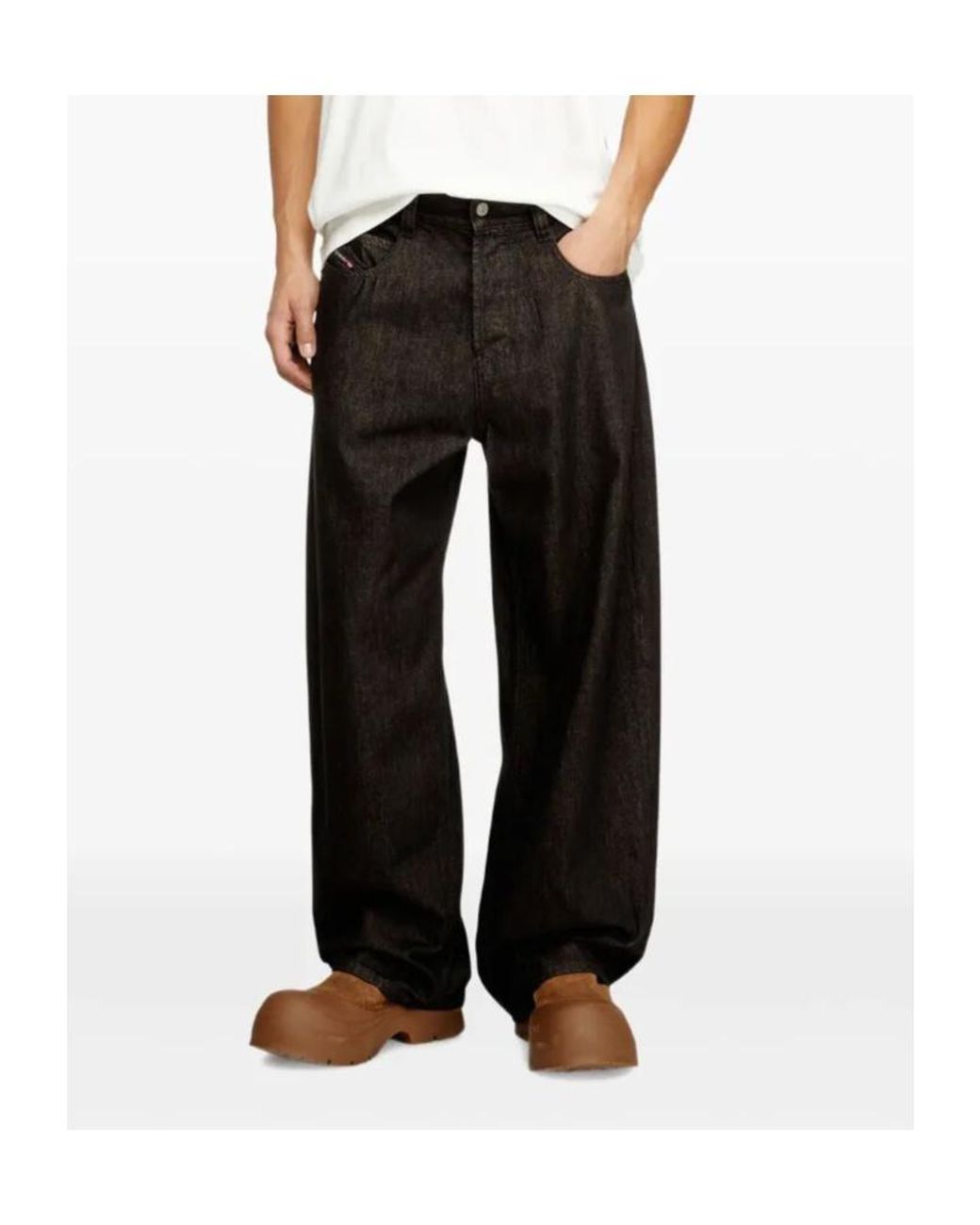 DIESEL Black 2001-D-Macro Straight Leg Distressed Jeans for men