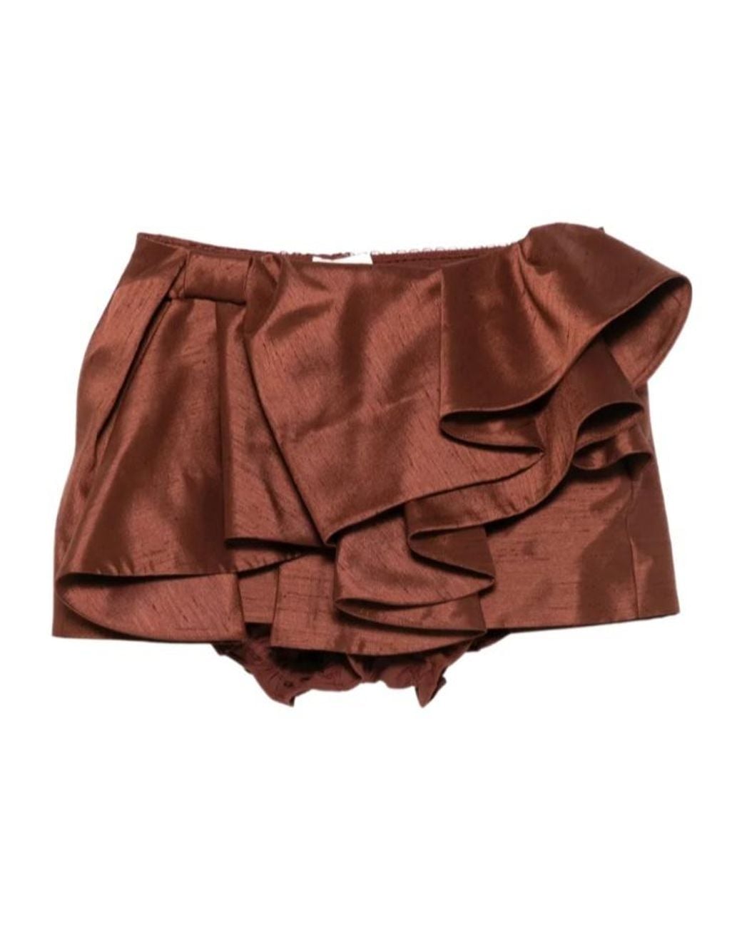 ShuShu/Tong Brown Ruffled Mini Skirt