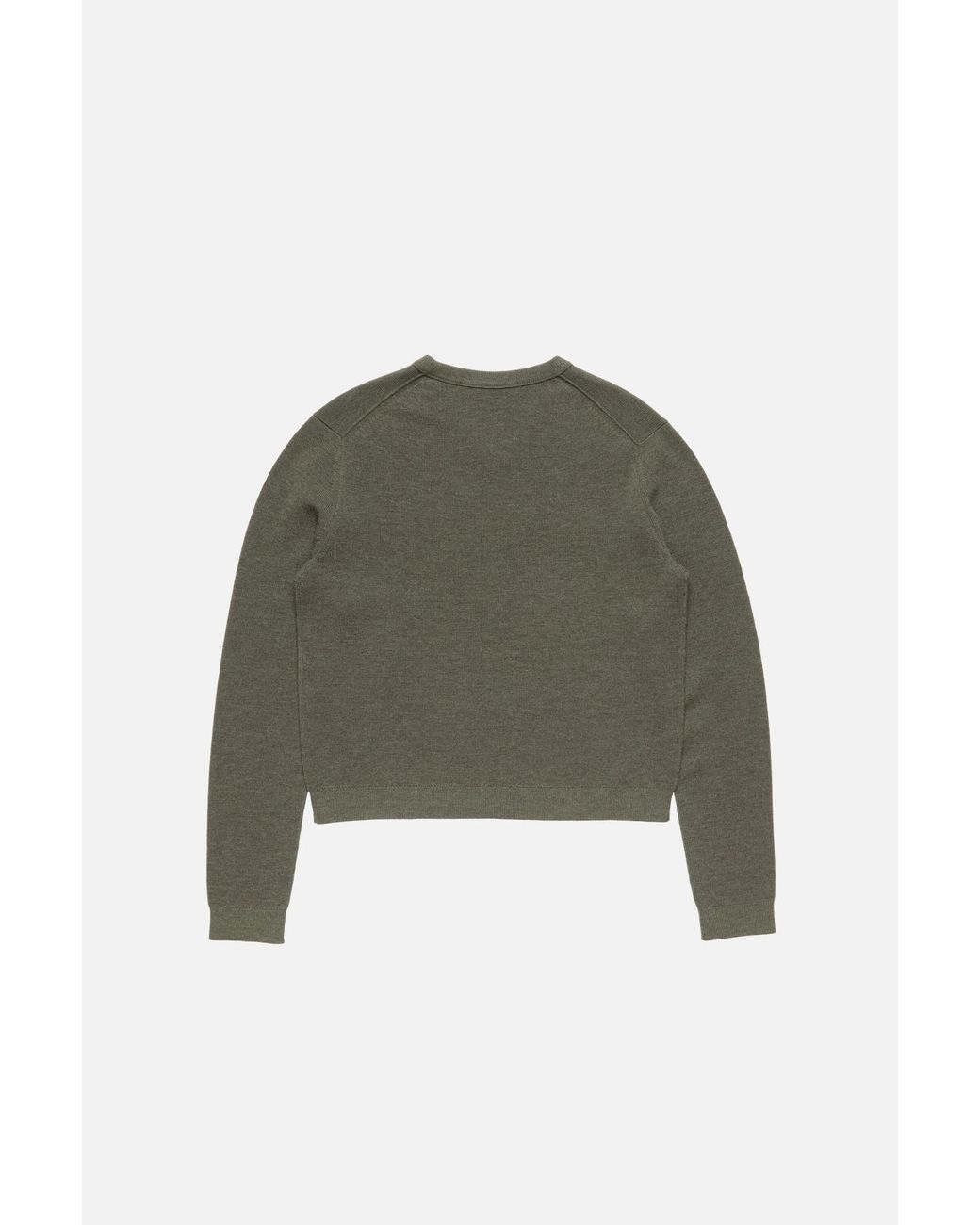Acne Green Logo V-Neck Knitted Sweater for men
