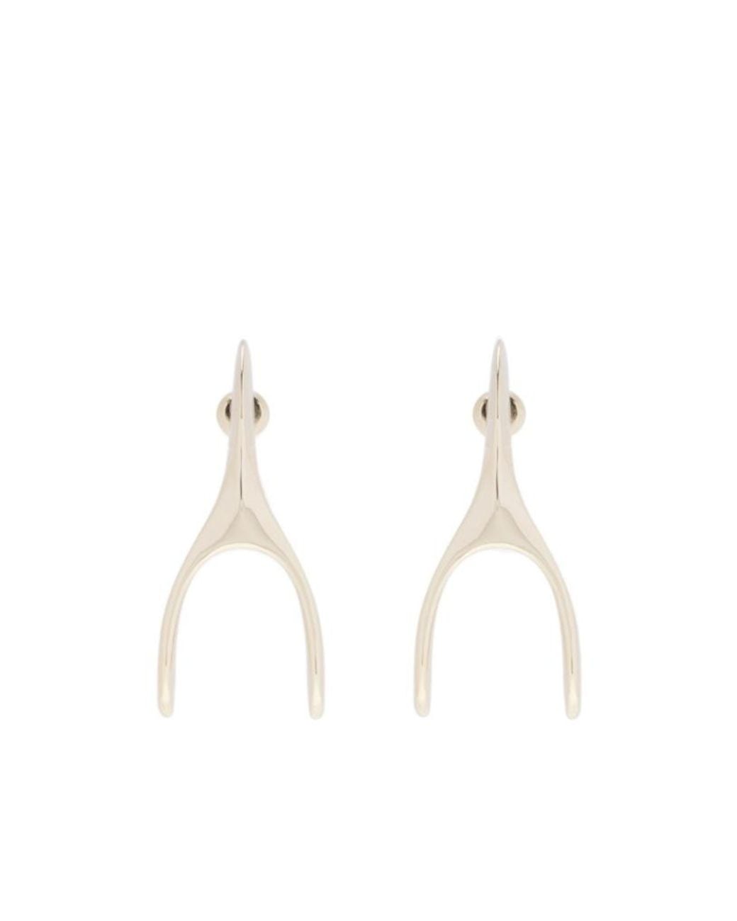 McQueen White Chain Pendant Earrings