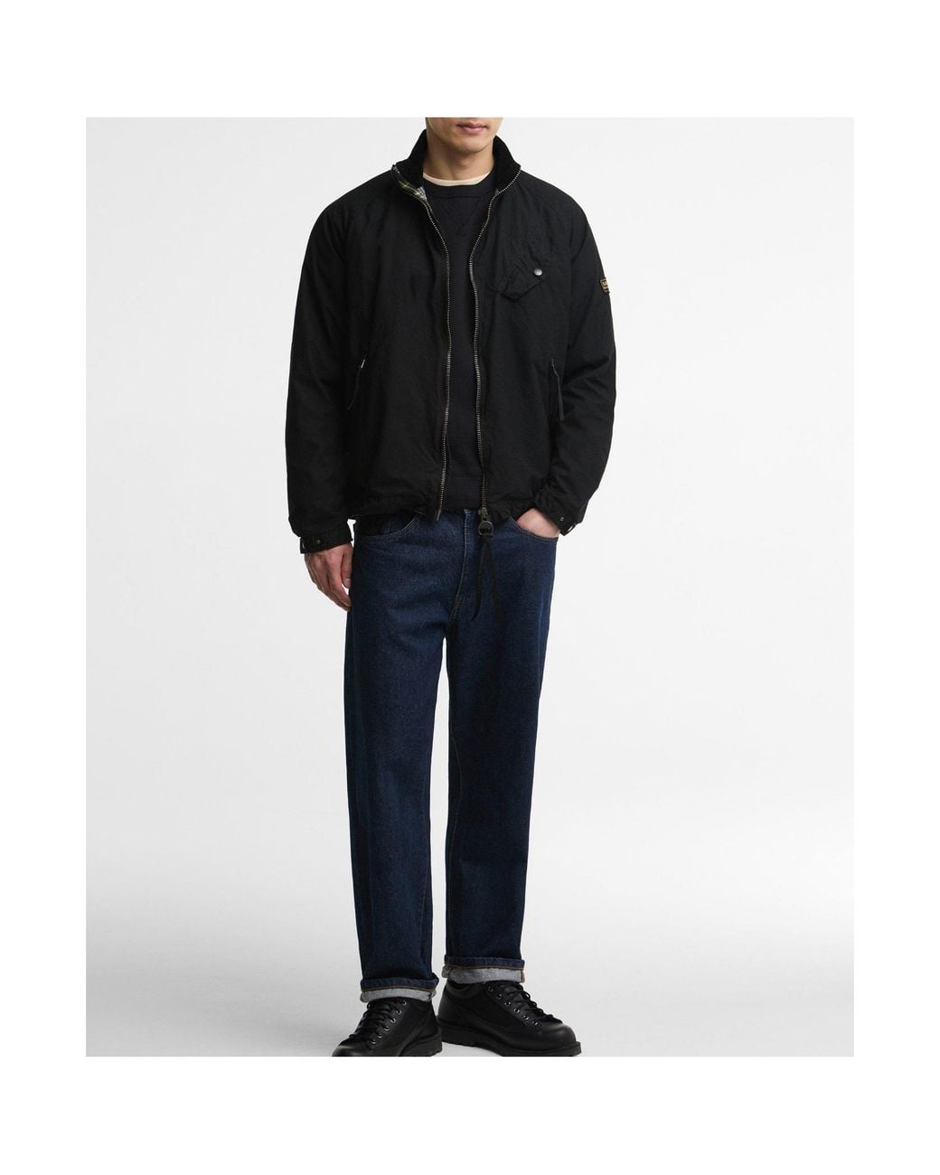 Barbour Black Stand-Collar Short Jacket for men