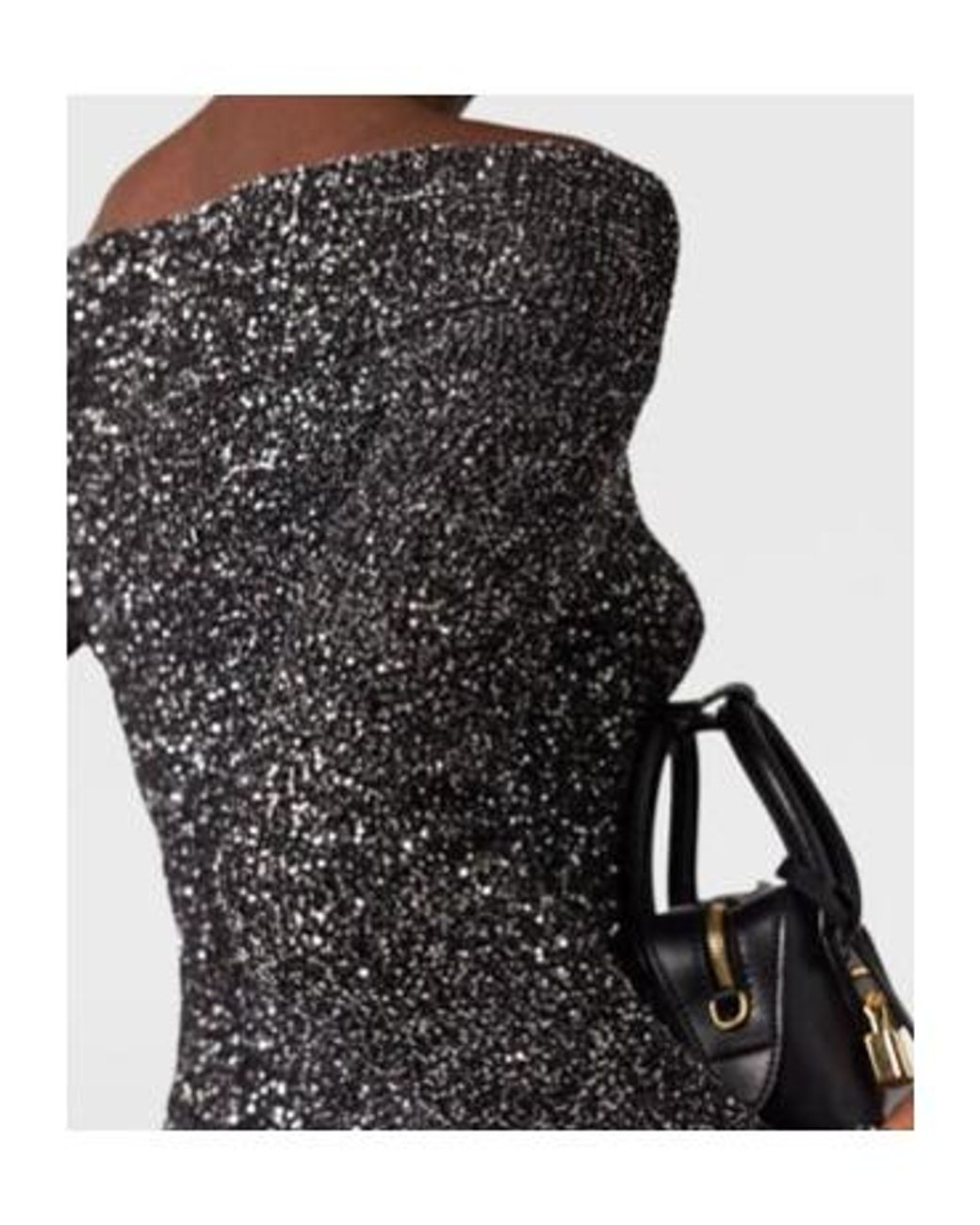 Stella McCartney Black Sequin Off-Shoulder Jumper