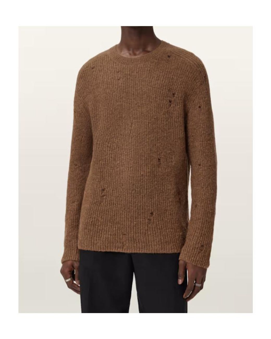 AllSaints Brown Edgin Mohair Blend Jumper for men