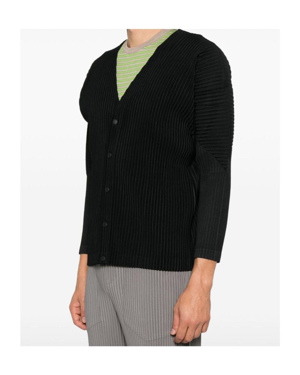 Homme Plissé Issey Miyake Black Long-Sleeved Shirt for men