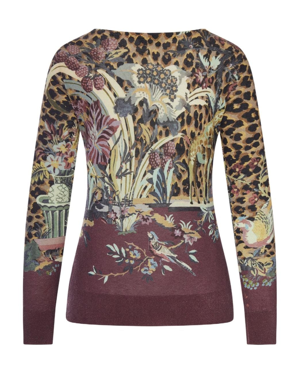 Etro Red Floral Print Knitted Jumper
