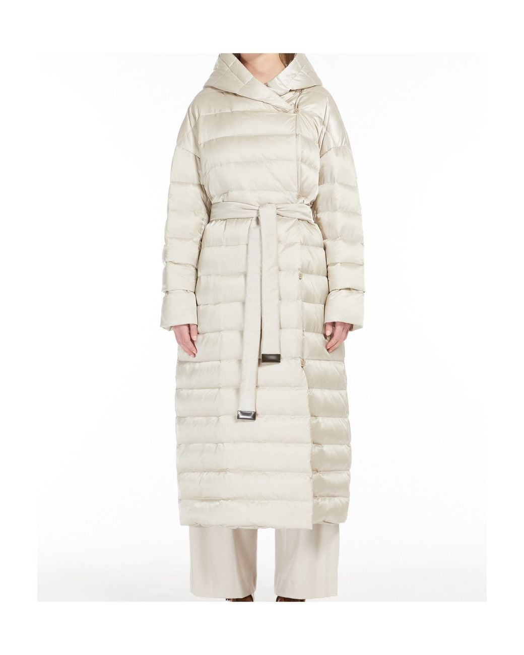 Max Mara White The Cube Button Detailed Belted Jacket